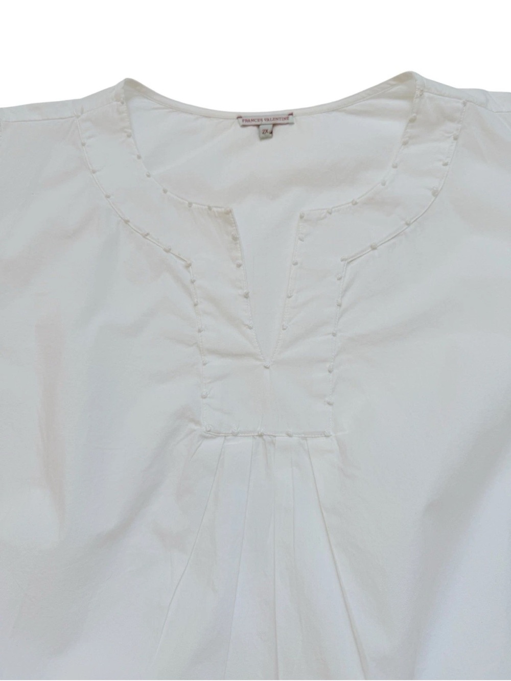 Frances Valentine White Cotton Women’s Blouse Top Sz 2XL - Picture 3 of 5
